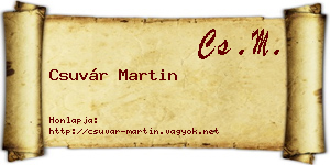 Csuvár Martin névjegykártya